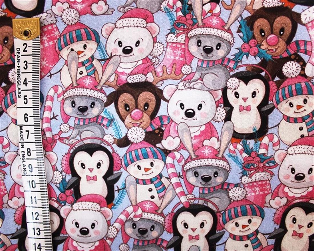 Baby Blue Little Johnny Festive Friends Cotton Printed 100%…