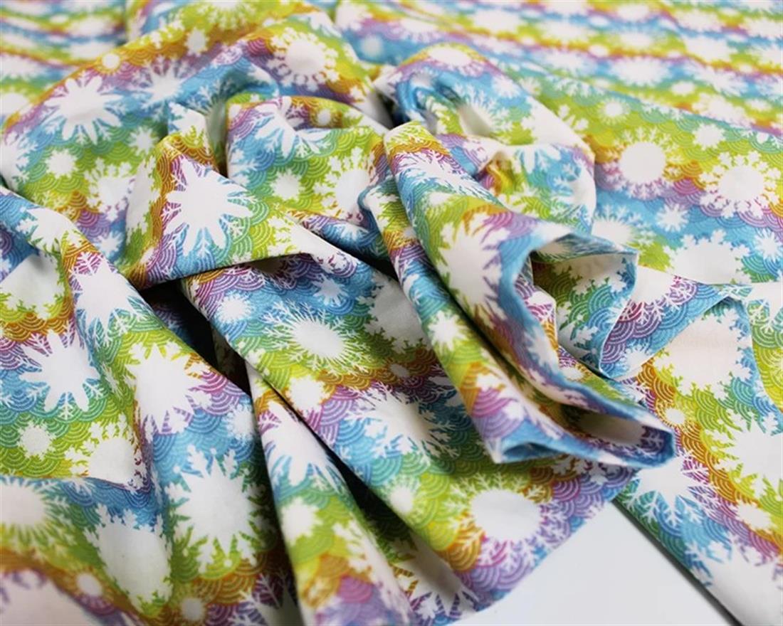 Little Johnny Pastel Snow Flakes Cotton Printed 100% FabricThis…