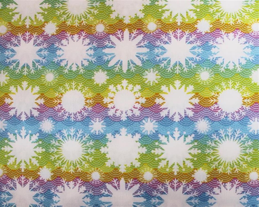 Little Johnny Pastel Snow Flakes Cotton Printed 100% FabricThis…