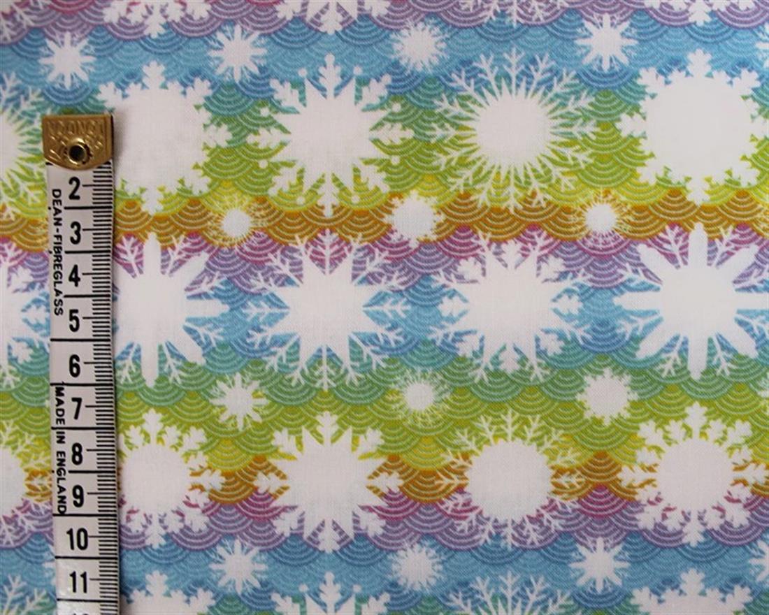 Little Johnny Pastel Snow Flakes Cotton Printed 100% FabricThis…