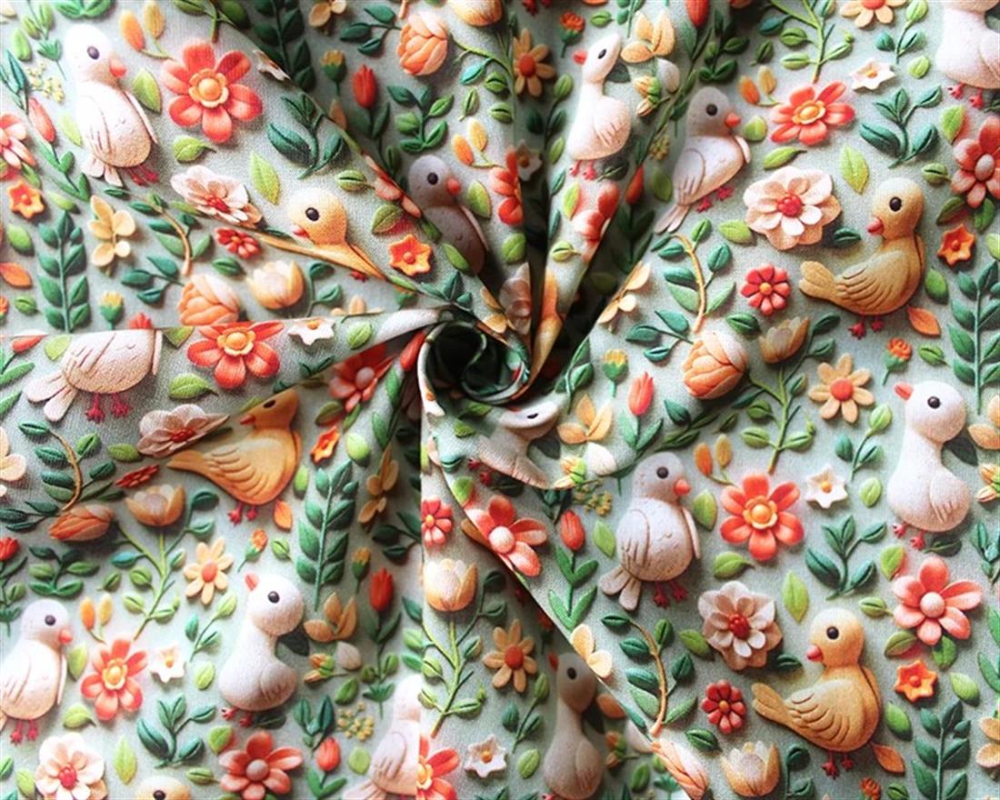 Green Little Johnny Chicks 3D Cotton New Printed