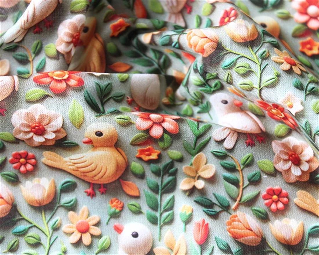 Green Little Johnny Chicks 3D Cotton New Printed