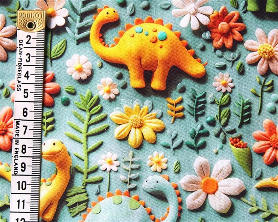 Green Little Johnny Dino 3D Cotton