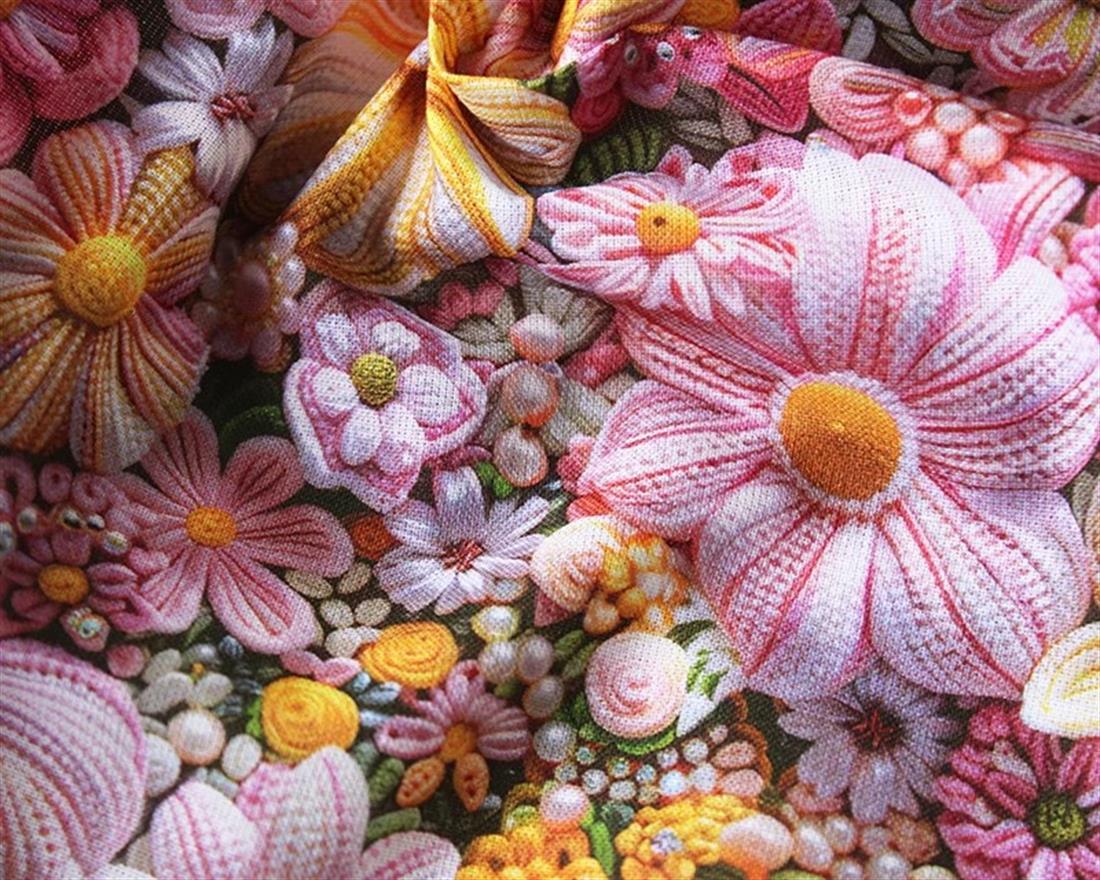Pink Little Johnny Floral 3D Cotton New Printed