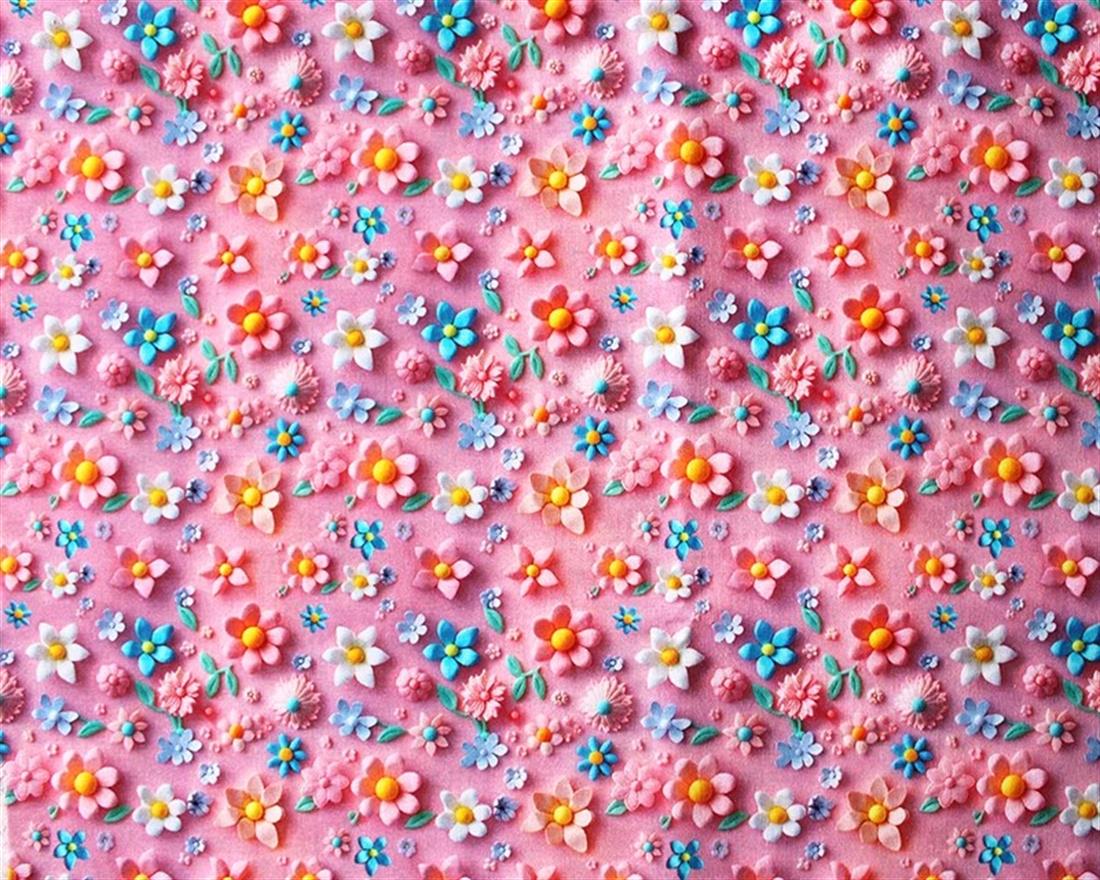 Pink Little Johnny Flowers 3D Cotton New Printed