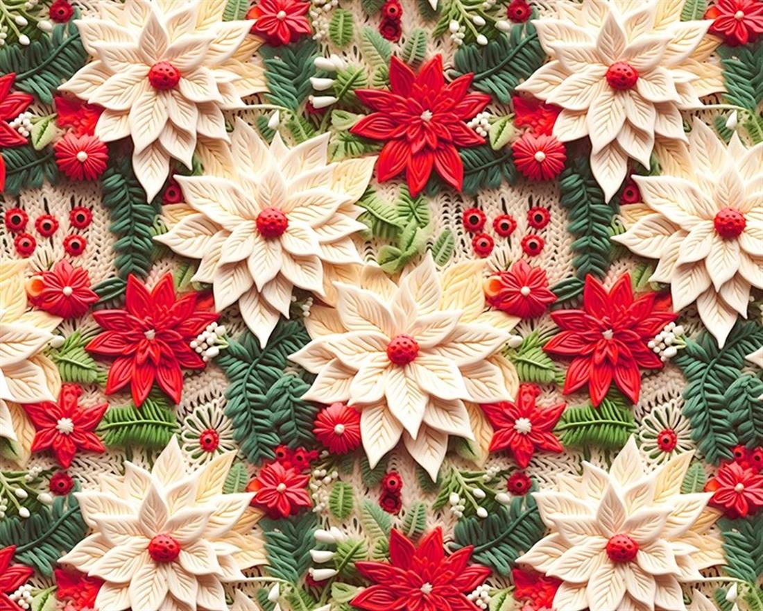 Red Little Johnny Festive Holly 3D Cotton New Printed