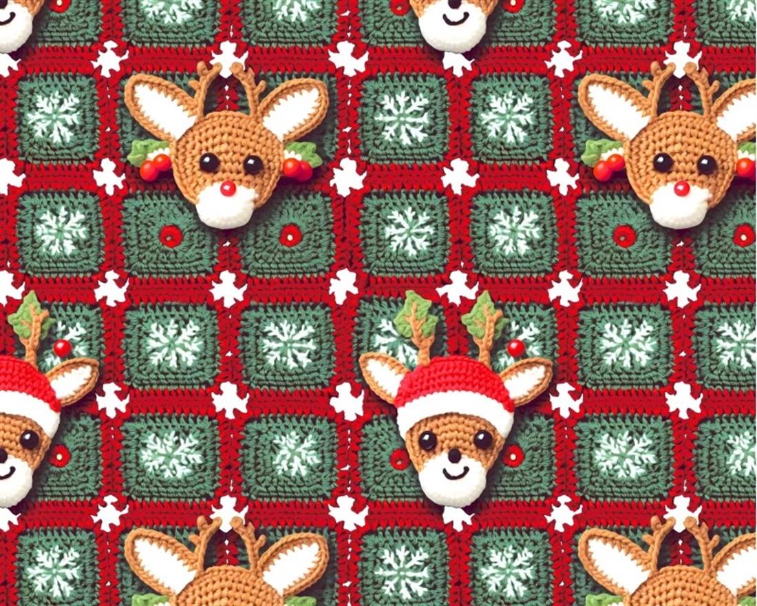 Green Little Johnny Festive Reindeer 3D Cotton