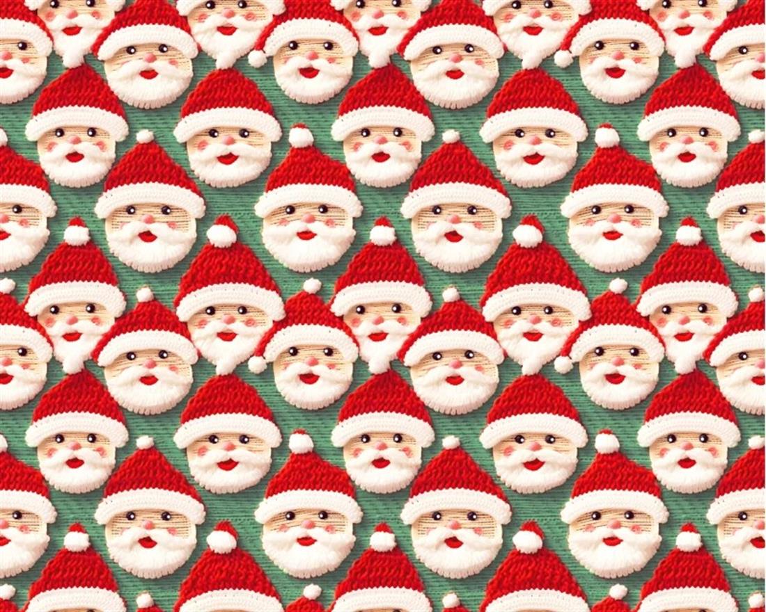 Green Little Johnny Festive Santa 3D Cotton