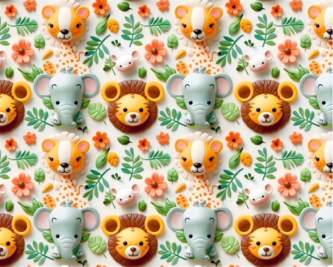 White Little Johnny Safari 3D Cotton New Printed