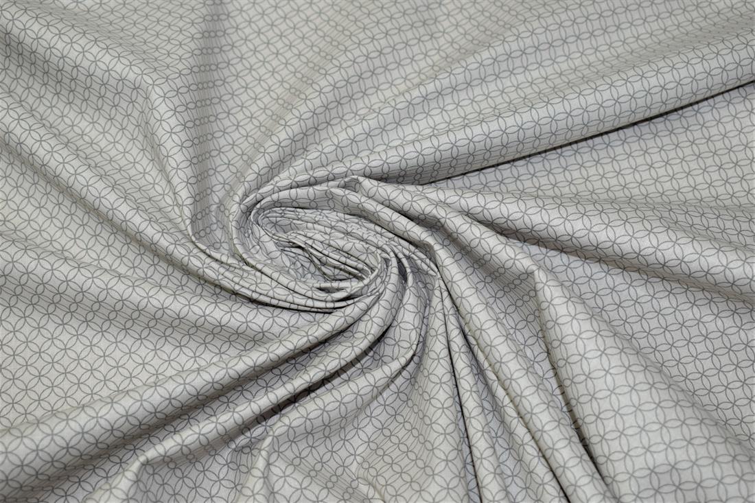 Light Grey Circle print Cotton Fabric
