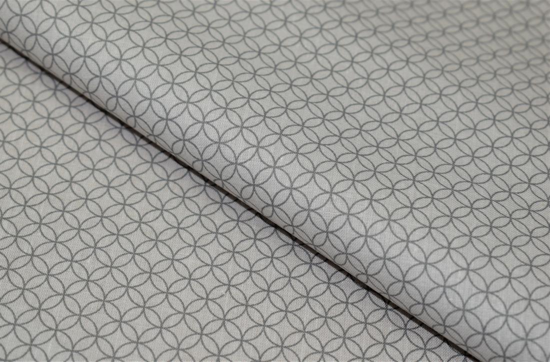Light Grey Circle print Cotton Fabric