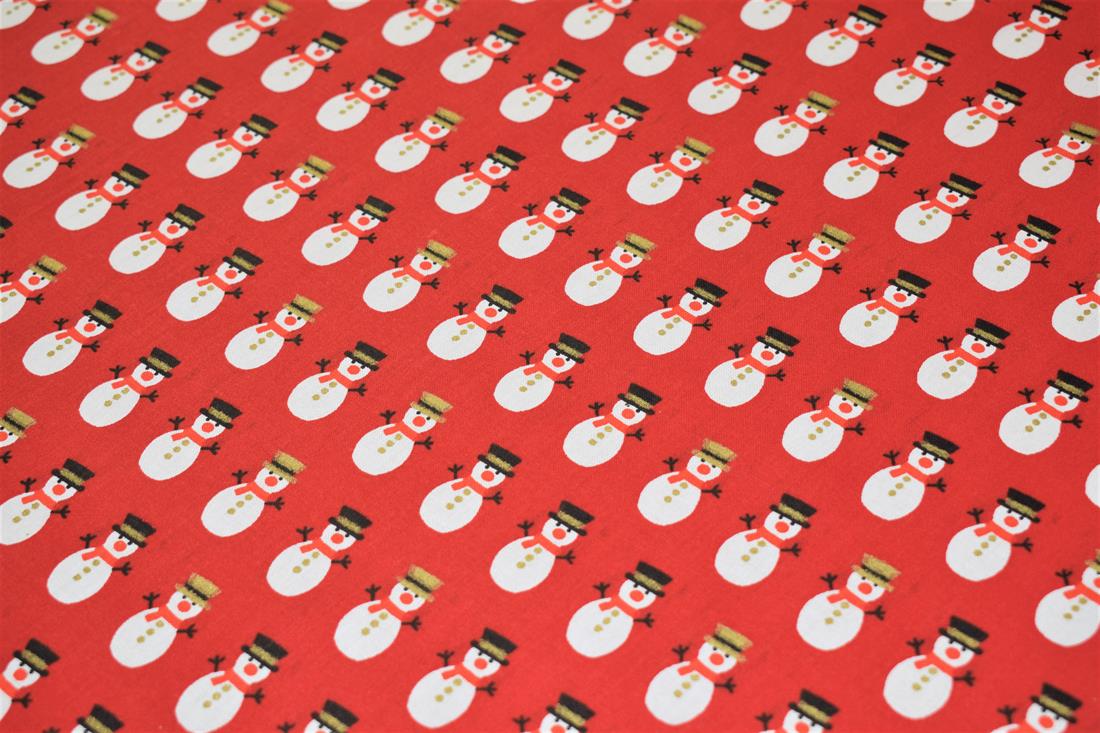 Snowman Print Christmas Fabric