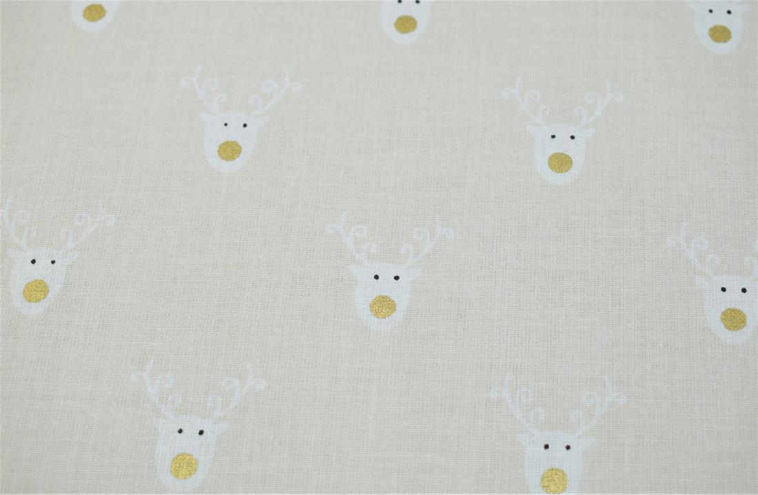 Reindeer Print Christmas Fabric