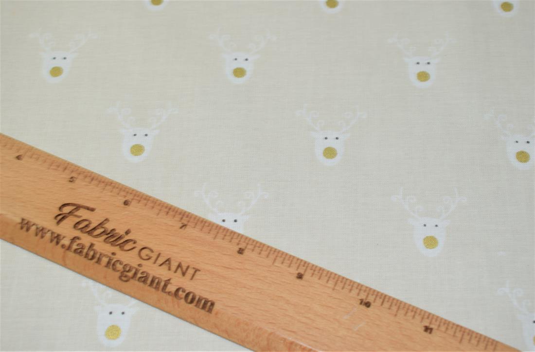 Reindeer Print Christmas Fabric