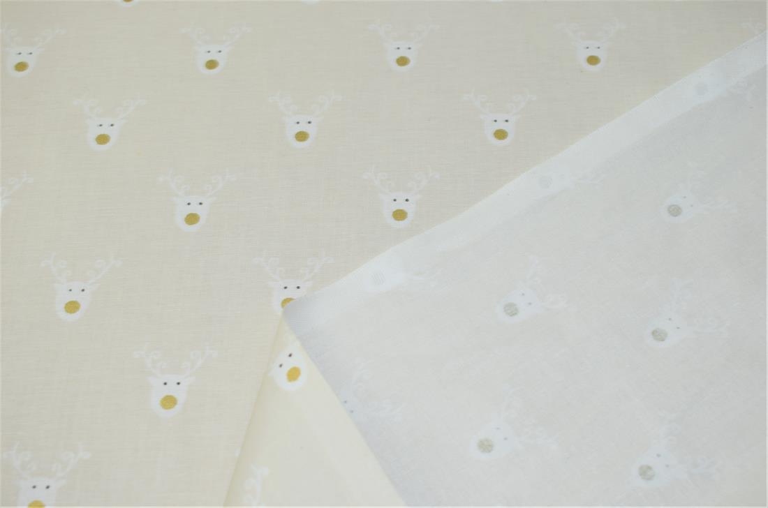 Reindeer Print Christmas Fabric