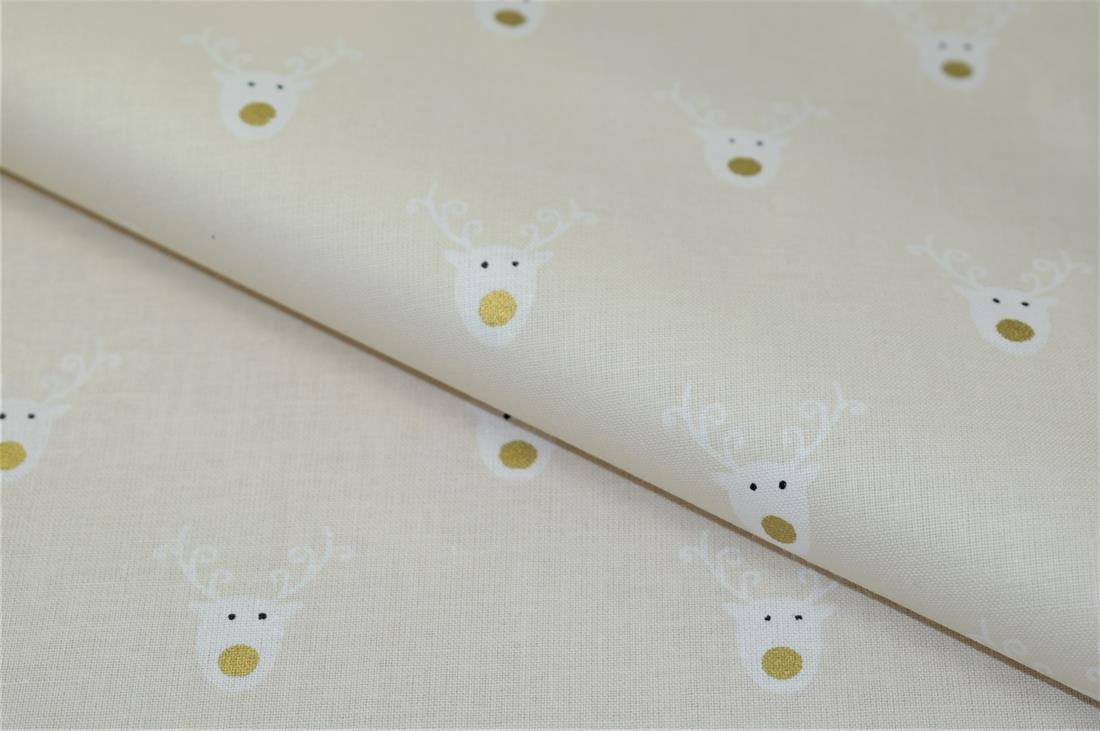 Reindeer Print Christmas Fabric