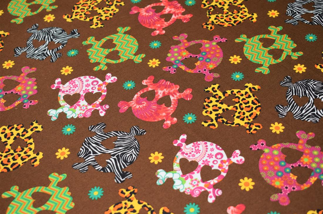 Halloween Multicolour Skull Print