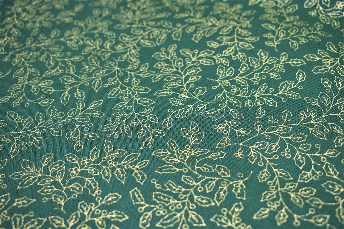 Holly Leaf Print Cotton Fabric