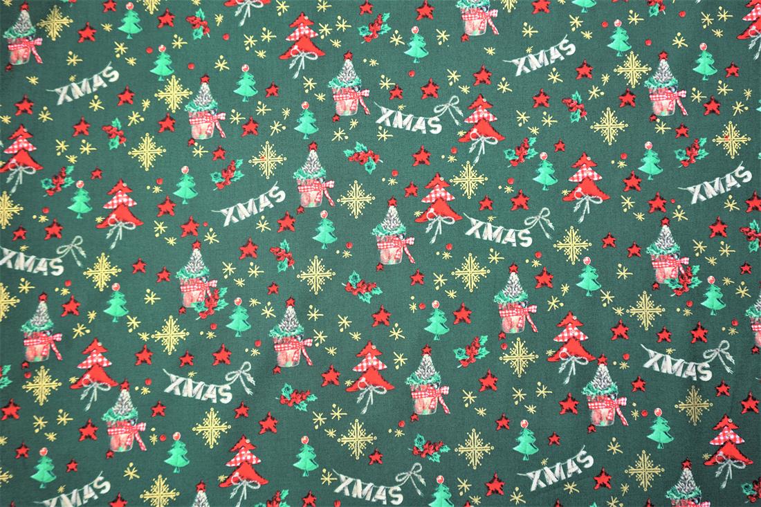 Printed Christmas Gingham Tree Star