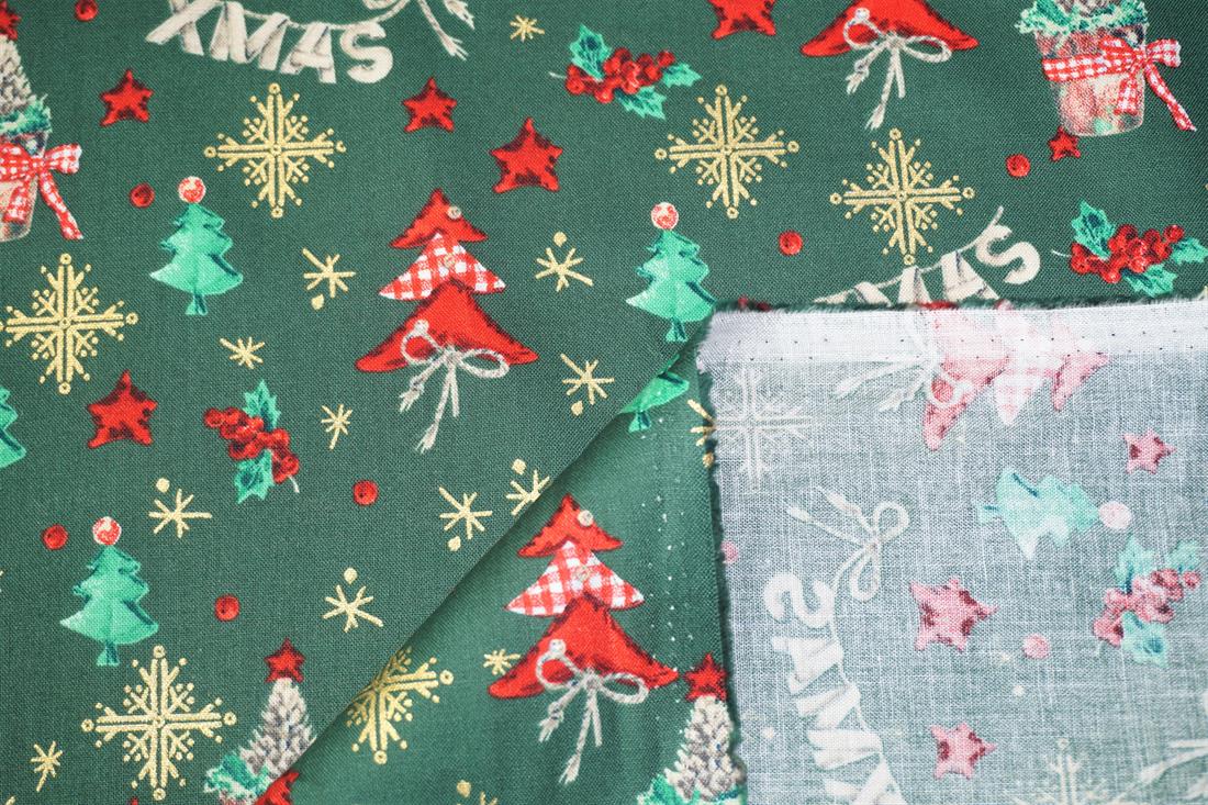 Printed Christmas Gingham Tree Star