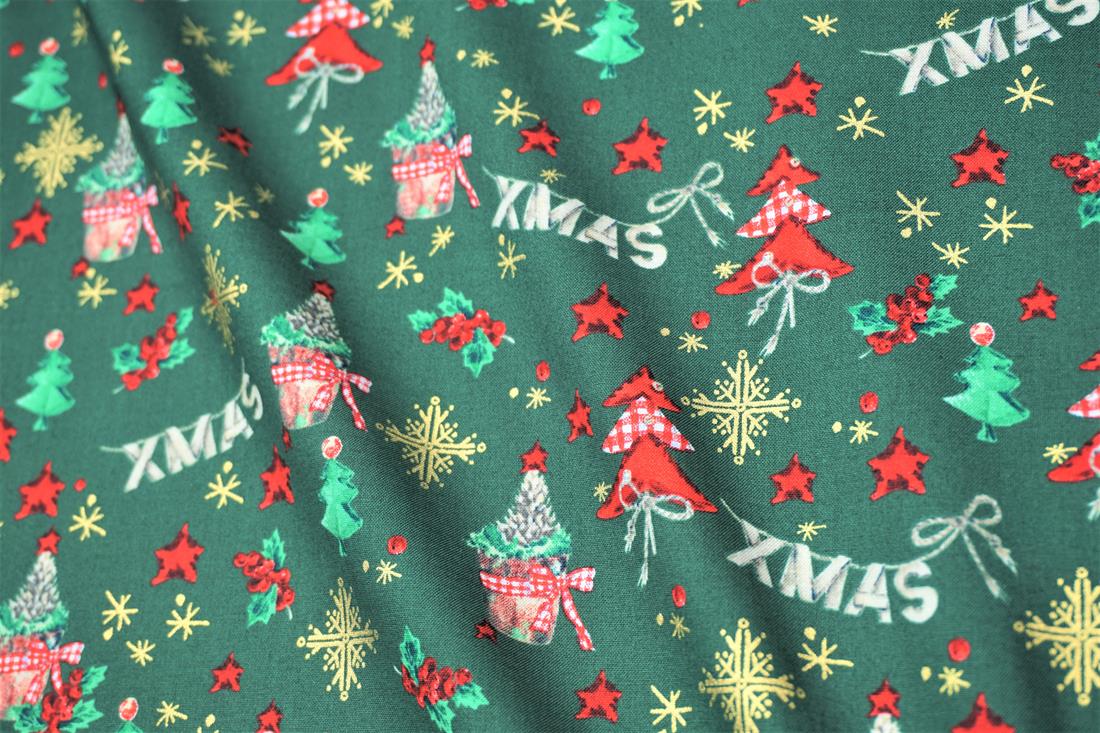 Printed Christmas Gingham Tree Star