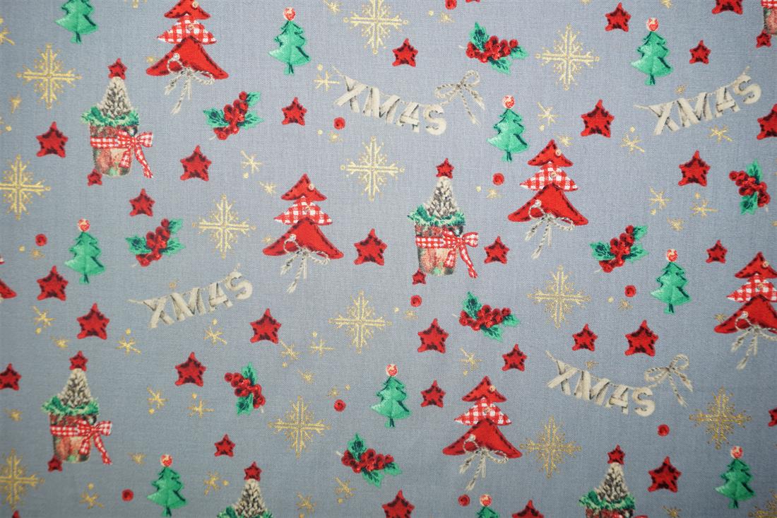 Printed Christmas Gingham Tree Star
