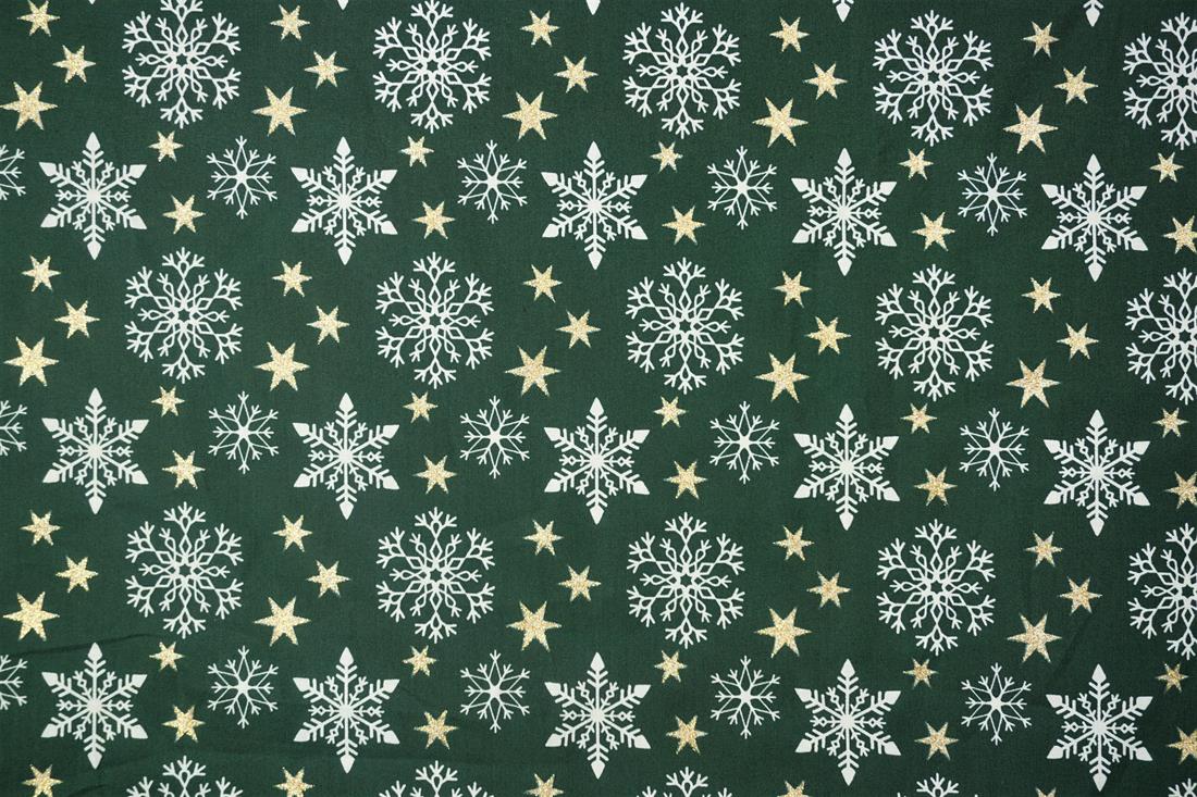 Christmas Glitter Snowflake Star Cotton Printed with an Assortment of…