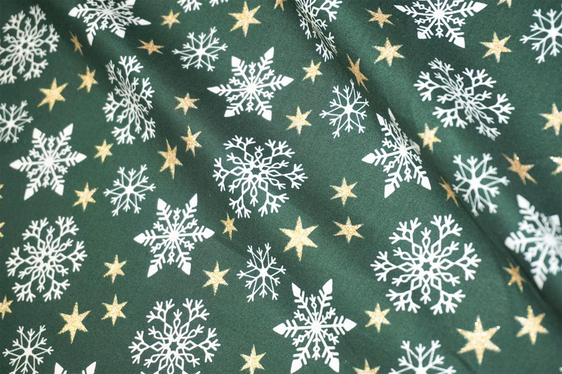 Christmas Glitter Snowflake Star Cotton Printed with an Assortment of…