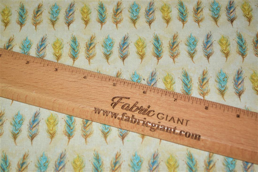 Beige Boho Print Cotton Fabric