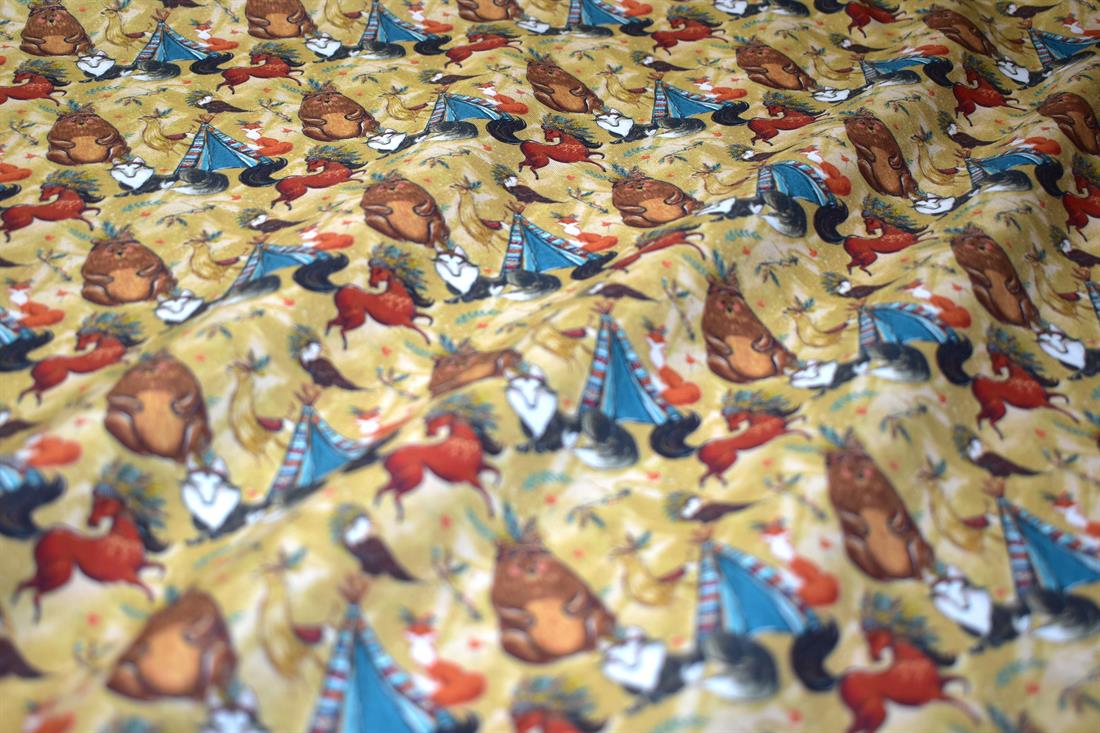 Gold Boho Digital Printed 100% Cotton