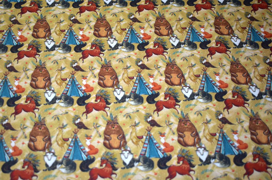 Gold Boho Digital Printed 100% Cotton