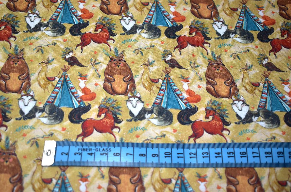 Gold Boho Digital Printed 100% Cotton