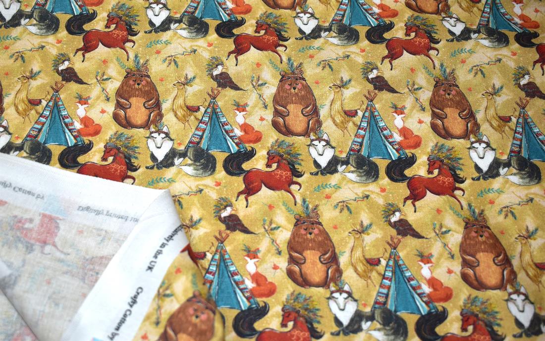 Gold Boho Digital Printed 100% Cotton