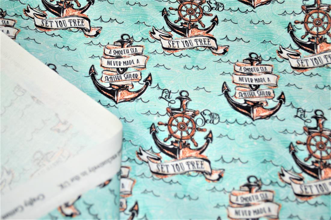 Mint Digital Printed 100% Cotton, Merboys Design Fabric