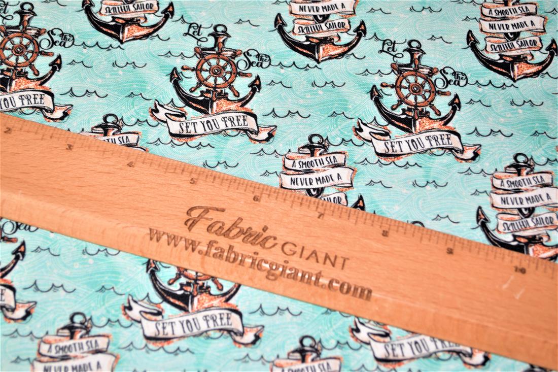 Mint Digital Printed 100% Cotton, Merboys Design Fabric