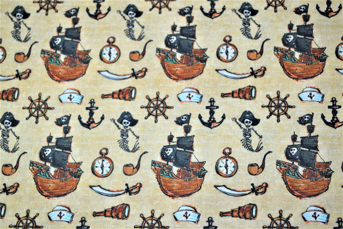 Beige Digital Printed 100% Cotton, Merboys Design Fabric
