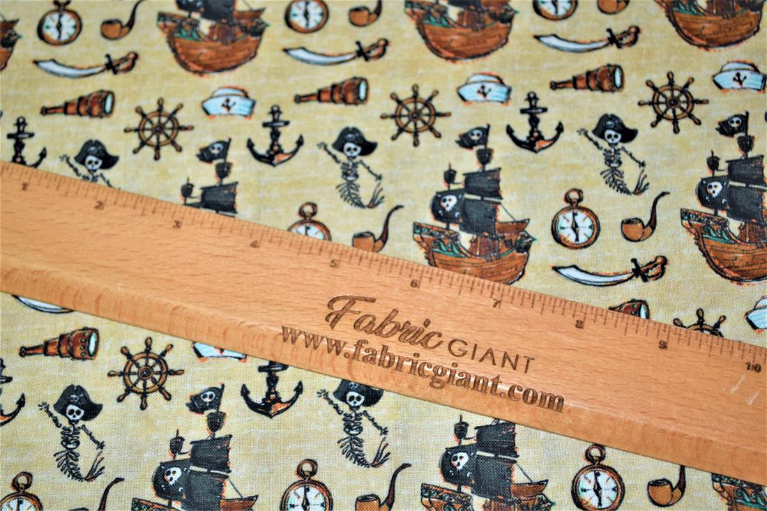 Beige Digital Printed 100% Cotton, Merboys Design Fabric
