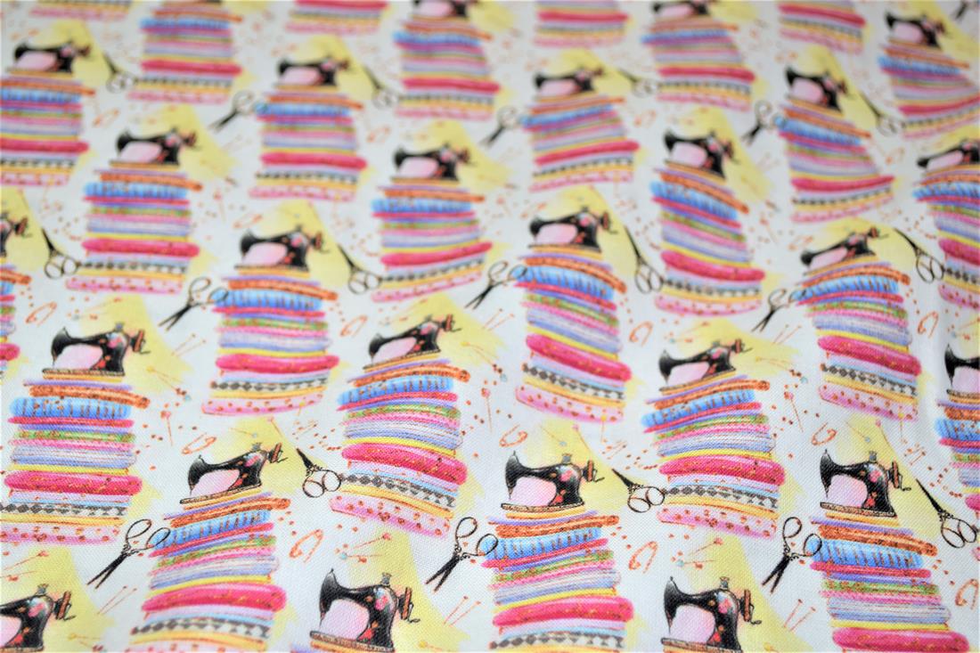 White Digital Printed 100% Cotton Fabric