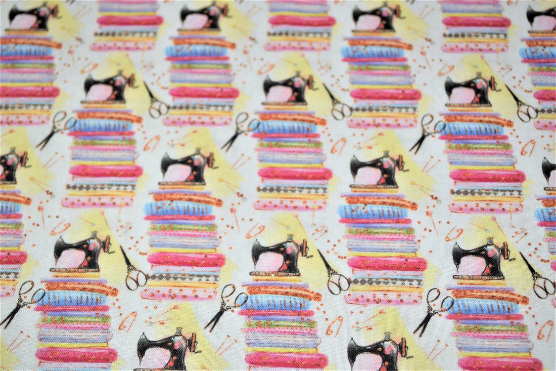 White Digital Printed 100% Cotton Fabric