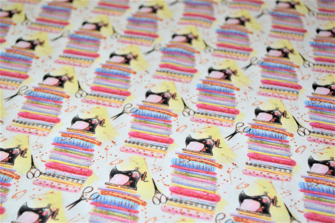 White Digital Printed 100% Cotton Fabric