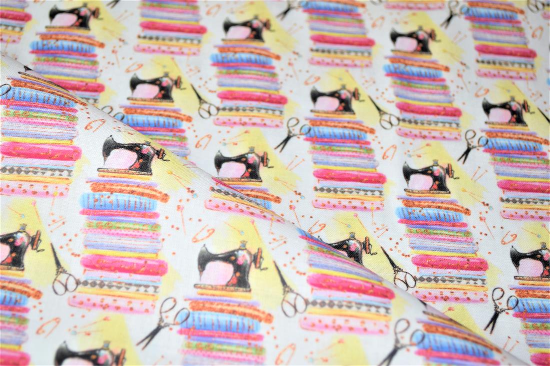White Digital Printed 100% Cotton Fabric