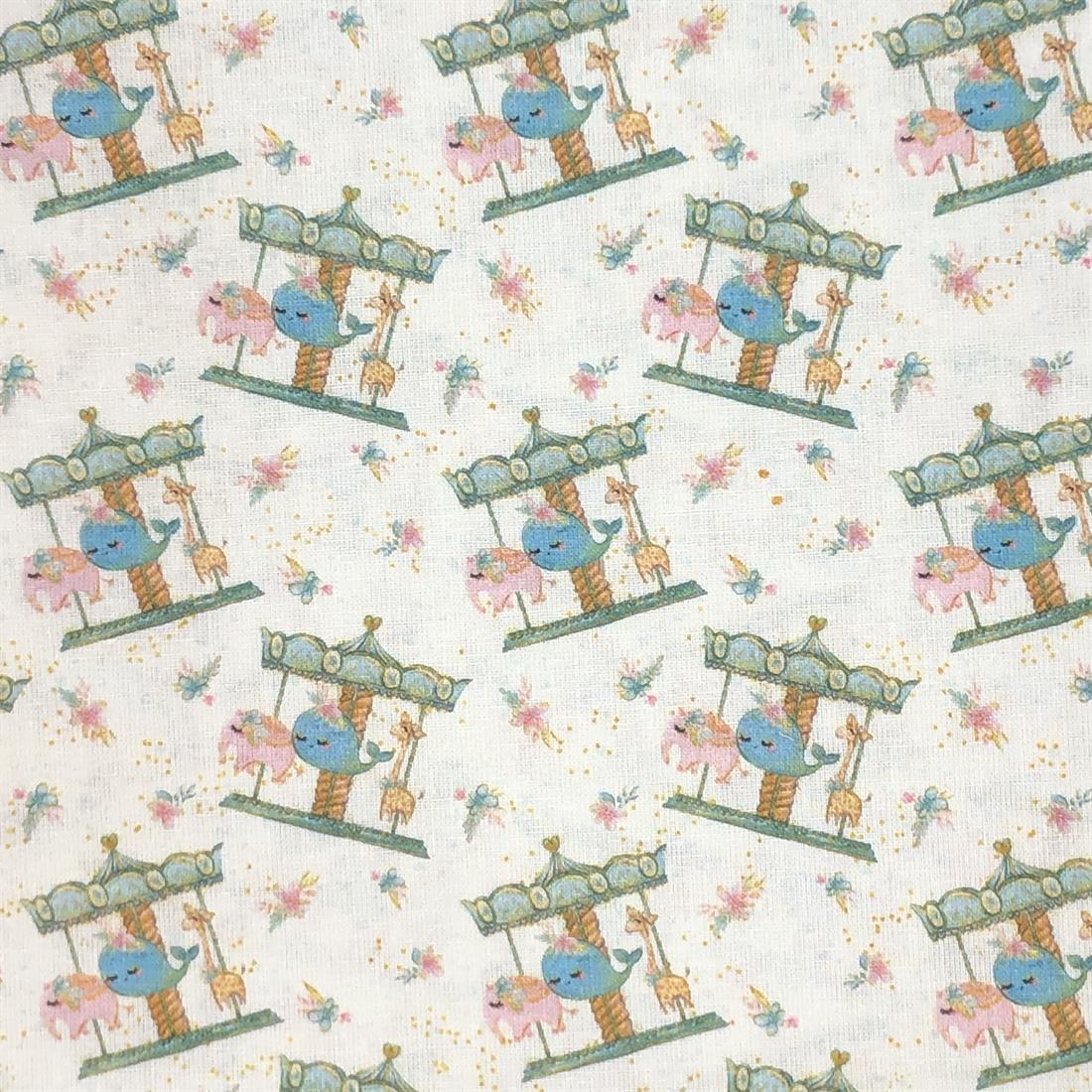 Ivory Harmony-2 Printed 100% Cotton 135Cm Wide Fabric