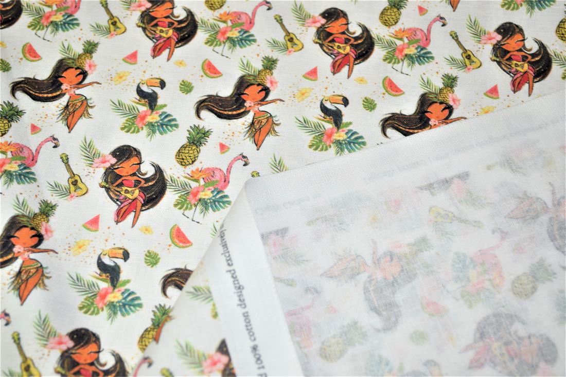 White Digital Printed 100% Cotton Fabric