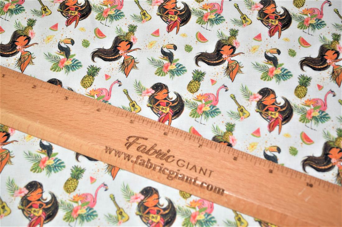White Digital Printed 100% Cotton Fabric