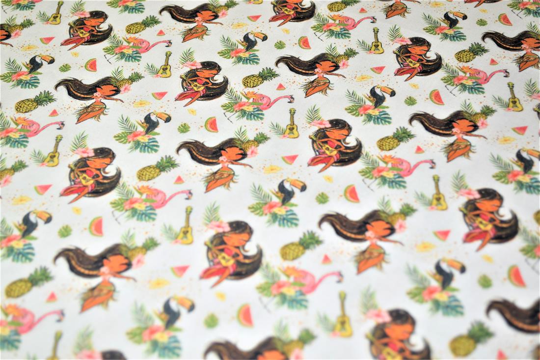 White Digital Printed 100% Cotton Fabric