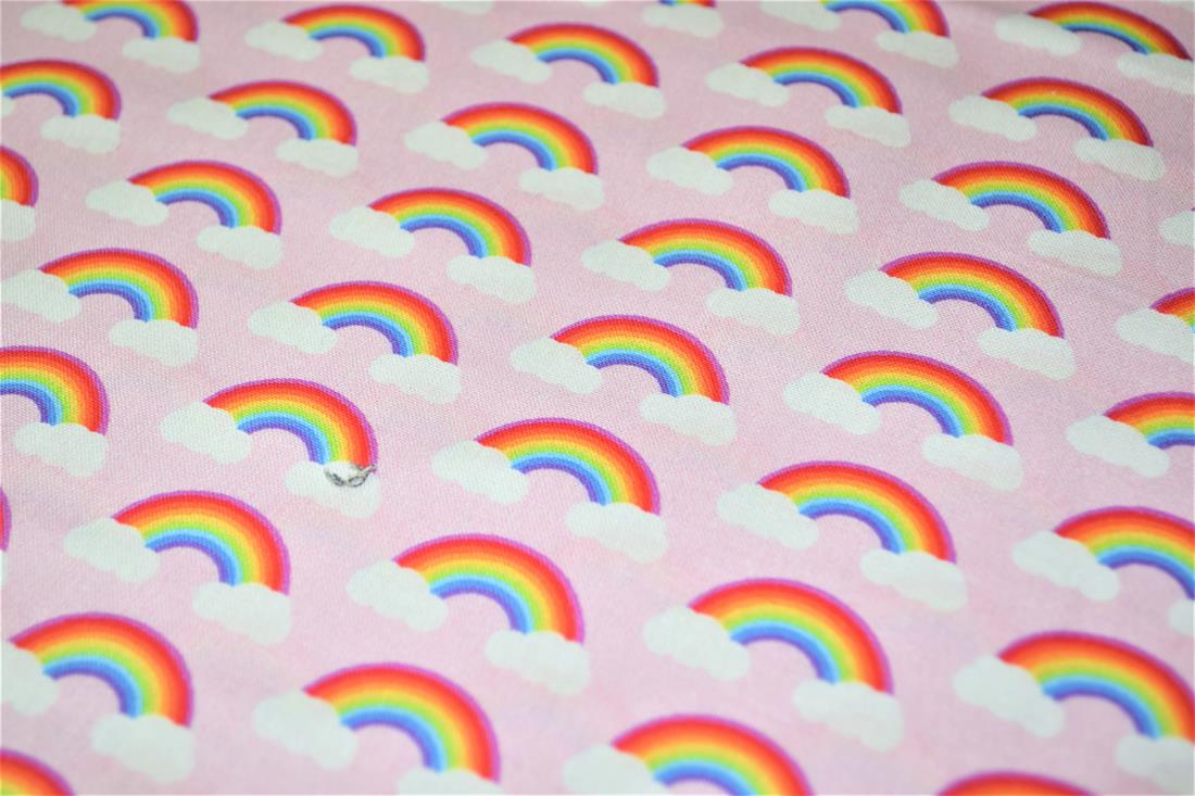 Pink Digital Printed 100% Cotton, Rainbow Fabric