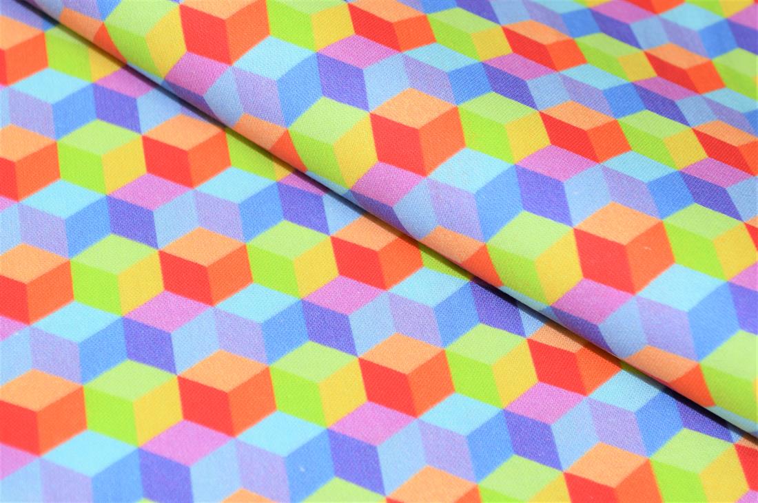 Digital Printed 100% Cotton, Rainbow Fabric
