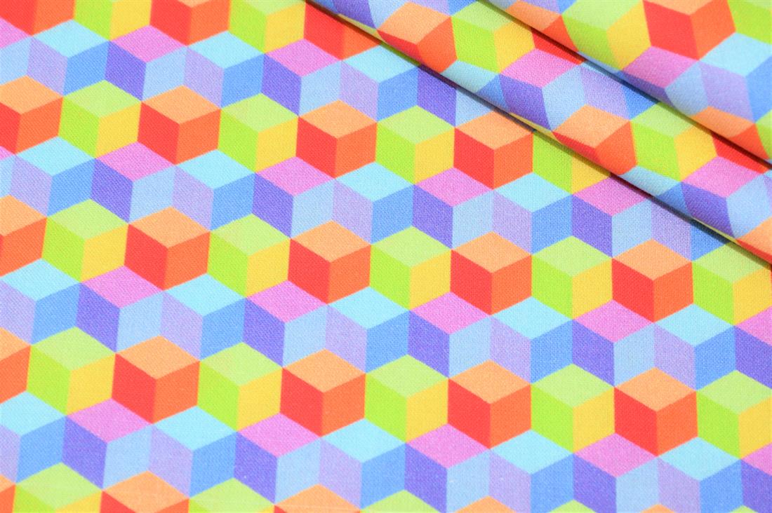 Digital Printed 100% Cotton, Rainbow Fabric