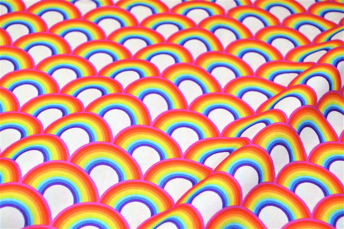 Digital Printed 100% Cotton, Rainbow Fabric