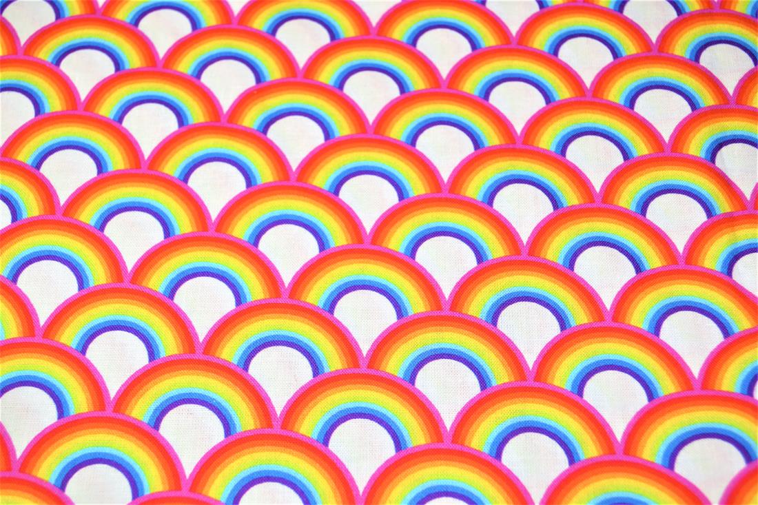 Digital Printed 100% Cotton, Rainbow Fabric